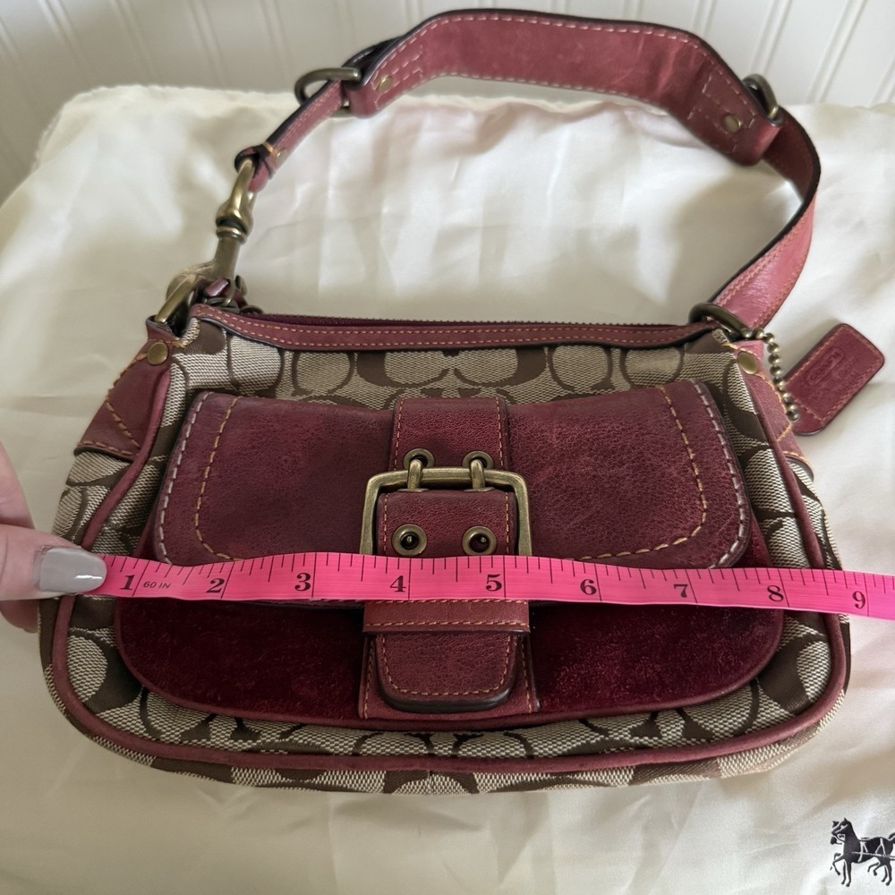 VTG Coach Special Edition 2004 Fall Shoulder Bag Purse Brown and Burgandy Y2K - Picture 16 of 16